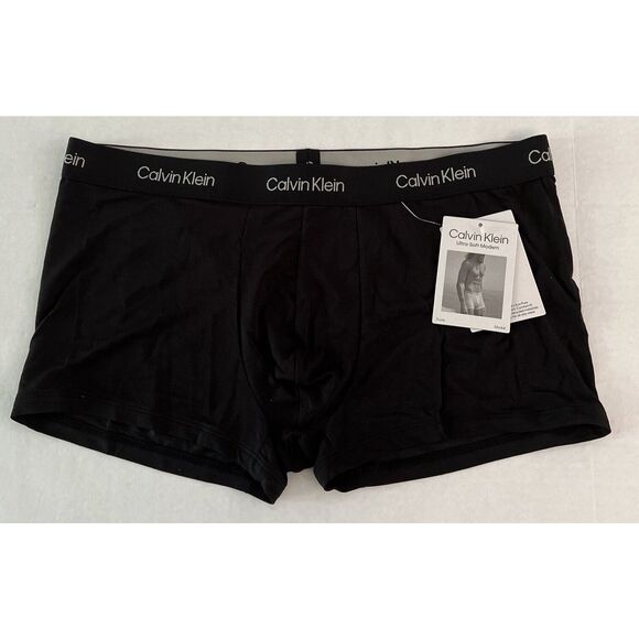 CALVIN KLEIN Ultra Soft Men’s Sz XL Modal Black Trunk Underwear - Picture 1 of 4